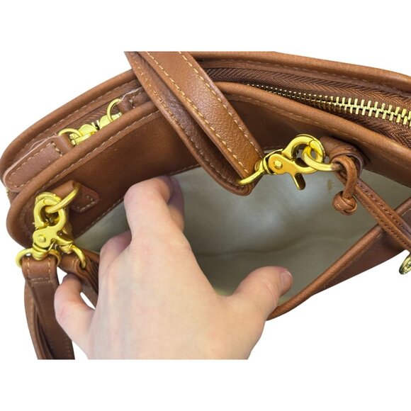 Minooy Uzania Brown Leather Crossbody Bag - Picture 9 of 13